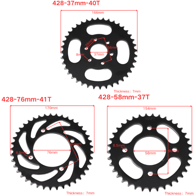 428 Link 37T/40T/41T/45T/48T M - đánh giá và giá Motorcycle Gear Ratio